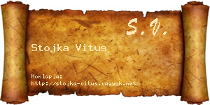 Stojka Vitus névjegykártya